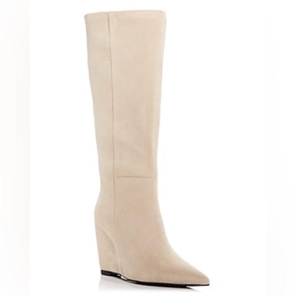 Jeffrey Campbell Women's Katerina‎ Wedge Heel Boots In Ice Suede
